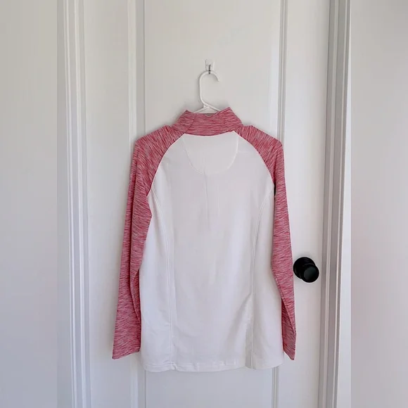 ⛳️Masters Golf Magnolia Lane Pink Performance Tech 1/4 Zip with Pink Stripes - Picture 2 of 4